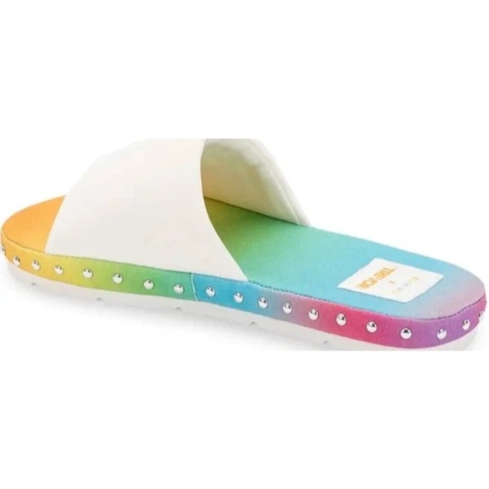 Dolce Vita X Trevor Project Mochi Studded Slide Pride Sandals Rainbow Size 8